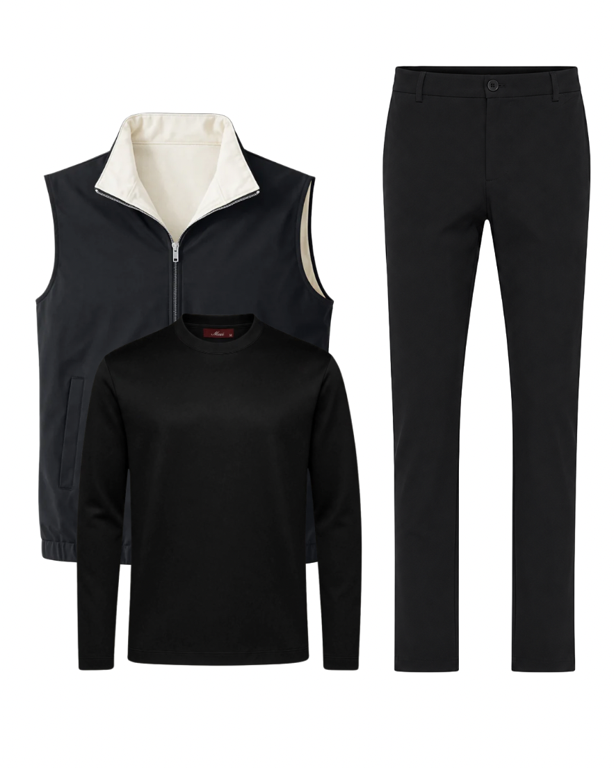 Mosé Reversibel Noir Blanc Set (Longsleeve)