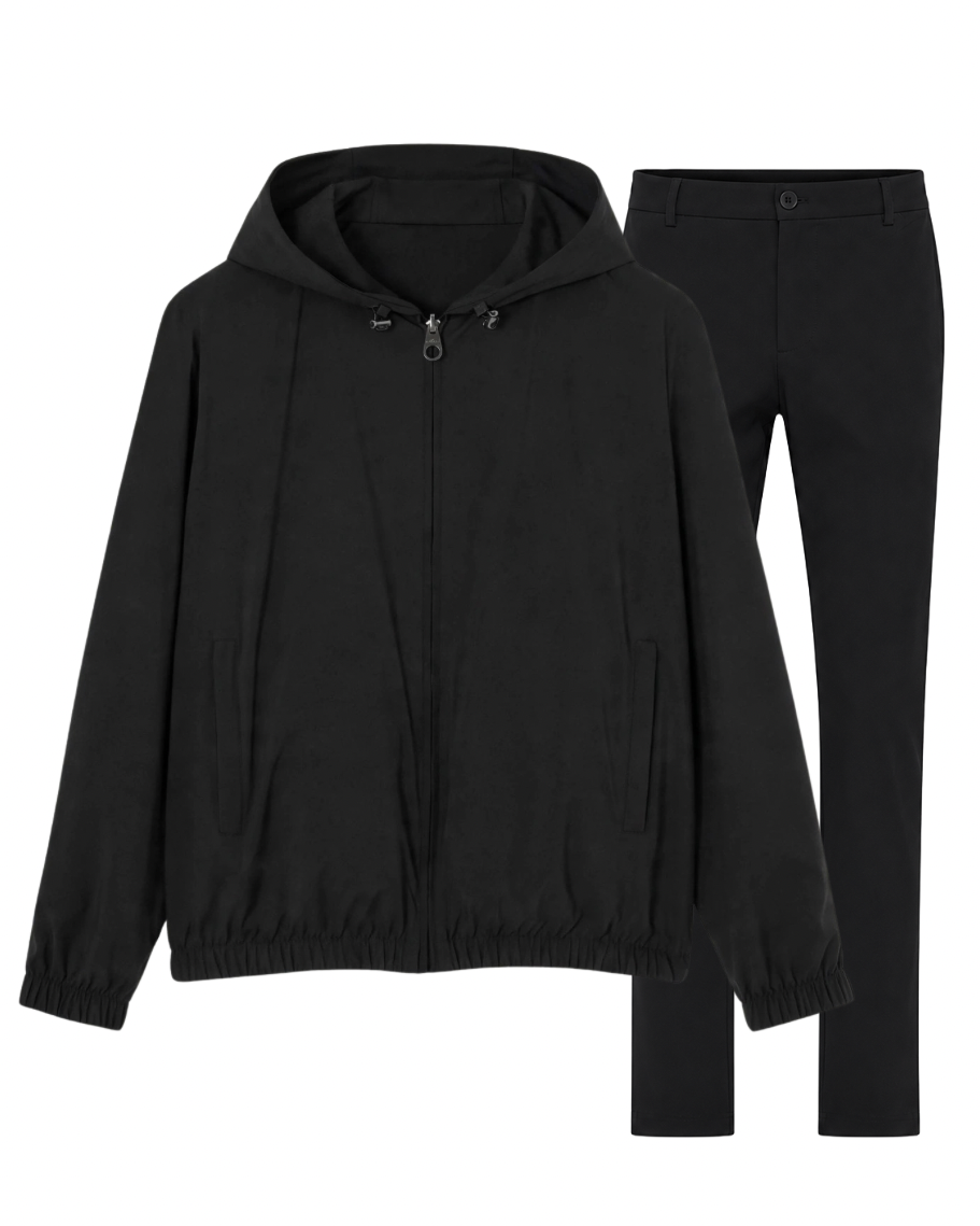 Mosé Noir Zip Hoodie Tracksuit